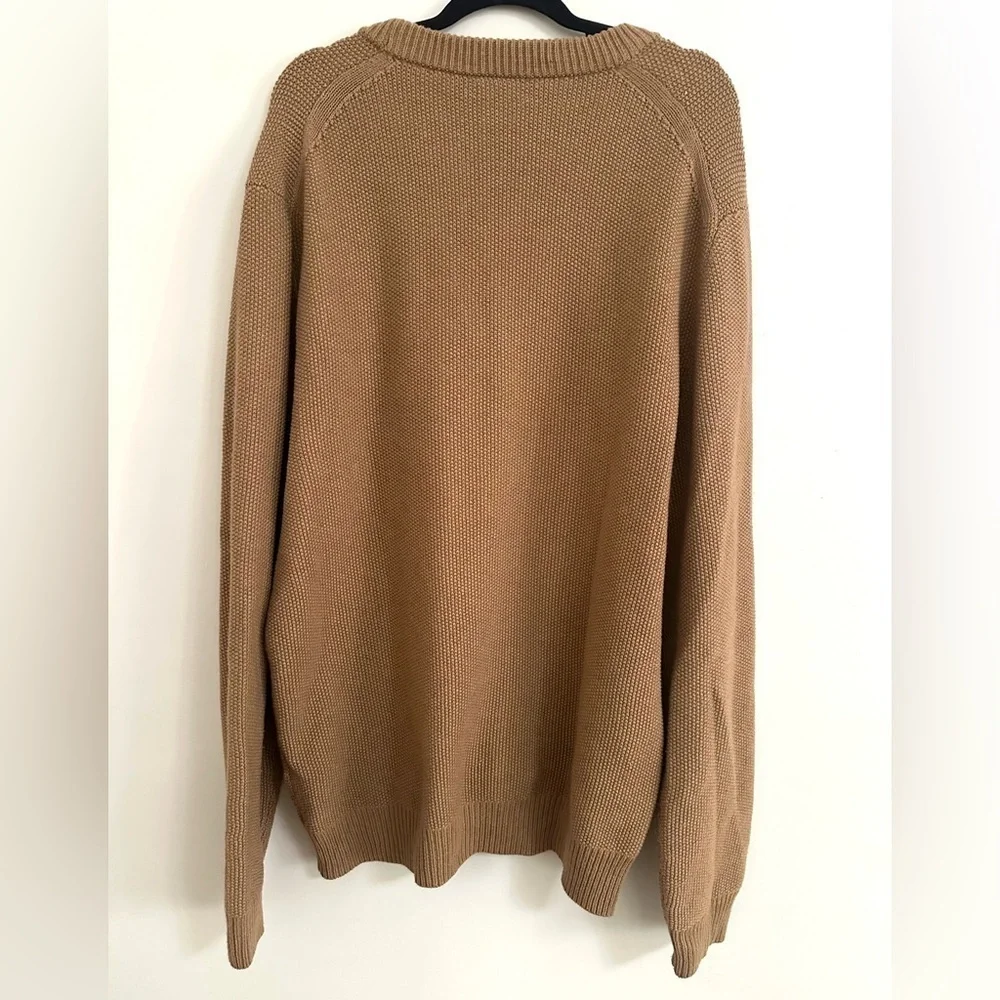 Reiss Cole Ribbed Crew Neck Jumper In Camel XL